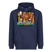 Navy Western Heifer Please Simmental Cow Heavyweight Hoodie - LillyAllenDesigns