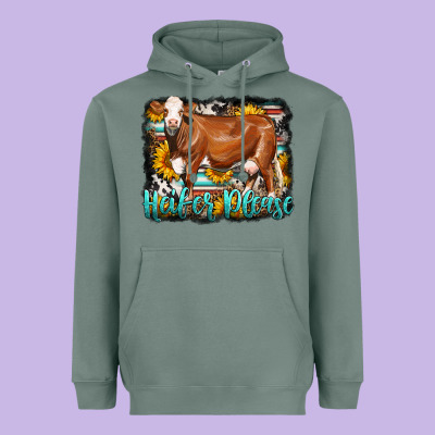 Western Heifer Please Simmental Cow Heavyweight Hoodie Designed By Lillyallendesigns