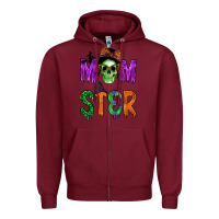 Burgundy momster Zipper Hoodie - BundleAndBundleShop