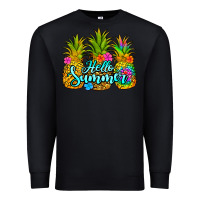 Black hello summer pineapple Premium Sweatshirt - Jasminsmagicworld