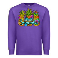 Purple hello summer pineapple Premium Sweatshirt - Jasminsmagicworld