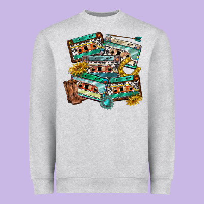 Heavyweight Sweatshirt 90s country casette tapes