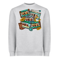 Heather Grey 90s country casette tapes Heavyweight Sweatshirt - texasbilliewilder