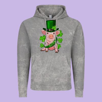 St. Patricks Day Lucky Baby Pig Vintage Hoodie Designed By Ranaportraitstore