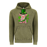 Vintage Olive st. patricks day lucky baby pig Vintage Hoodie - RanaPortraitStore