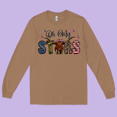 Oh My Stars Long Sleeve Tee Designed By Cowhidedigitalart