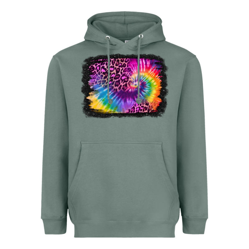 Tie Dye Leopard Glitter Background Heavyweight Hoodie by Jasminsmagicworld | Teevron