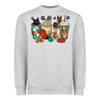German Shepherd Black And Grey Cat Coffee Cups Heavyweight Sweatshirt | Teevron