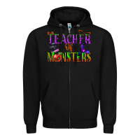 Black teacher of monsters Zipper Hoodie - BundleAndBundleShop