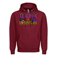 Burgundy teacher of monsters Zipper Hoodie - BundleAndBundleShop