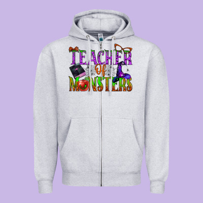 Teacher Of Monsters Zipper Hoodie Designed By Bundleandbundleshop