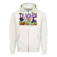 Oatmeal Heather teacher of monsters Zipper Hoodie - BundleAndBundleShop