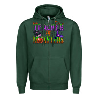Sports Green teacher of monsters Zipper Hoodie - BundleAndBundleShop