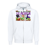 White teacher of monsters Zipper Hoodie - BundleAndBundleShop