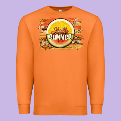 Hello Summer Watermelon Lemon Premium Sweatshirt Designed By Jasminsmagicworld