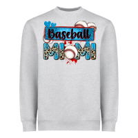 Heather Grey baseball mimi with leopard Heavyweight Sweatshirt - Zillion Design Studio