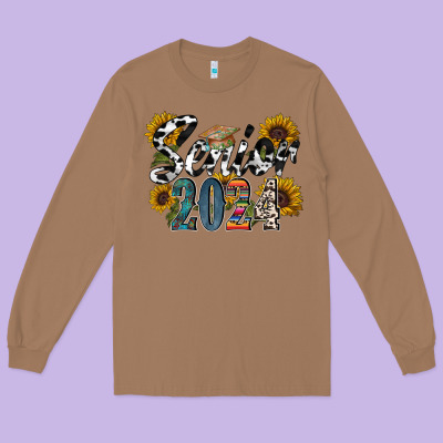 Senior 2024 Long Sleeve Tee Designed By Racoondesign