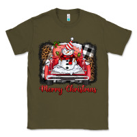 Army Green merry christmas truck snowman Classic Tee - BarkalooDesign