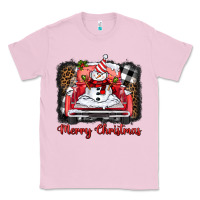 Bubblegum Pink merry christmas truck snowman Classic Tee - BarkalooDesign