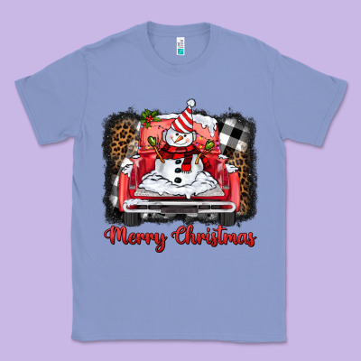 Merry Christmas Truck Snowman Classic Tee Designed By Barkaloodesign