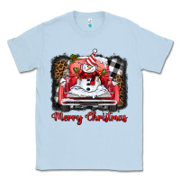 Dusty Blue merry christmas truck snowman Classic Tee - BarkalooDesign