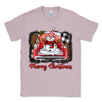 Lilac merry christmas truck snowman Classic Tee - BarkalooDesign