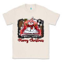 Natural merry christmas truck snowman Classic Tee - BarkalooDesign