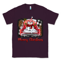 Plum merry christmas truck snowman Classic Tee - BarkalooDesign
