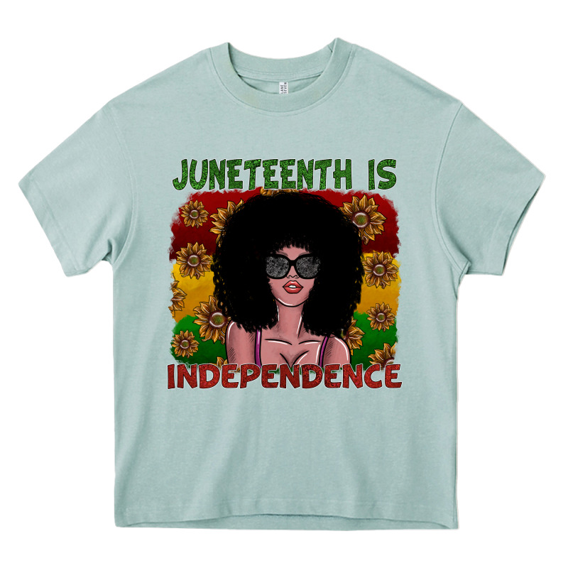 Juneteenth Is Independence Heavy Core Tee by SublimationCraftShop | Teevron