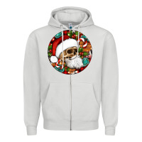 Dove Grey Christmas hippie skeleton santa ornament Zipper Hoodie - Artiststas