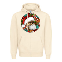 Sandshell Christmas hippie skeleton santa ornament Zipper Hoodie - Artiststas