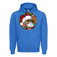 True Royal Christmas hippie skeleton santa ornament Zipper Hoodie - Artiststas