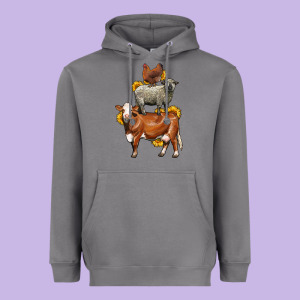 Farm Animals Stack Heavyweight Hoodie Designed By Lillyallendesigns