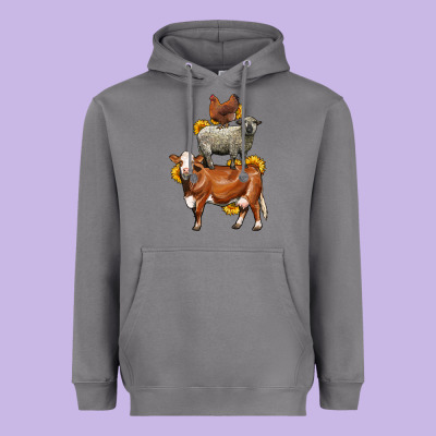 Farm Animals Stack Heavyweight Hoodie Designed By Lillyallendesigns