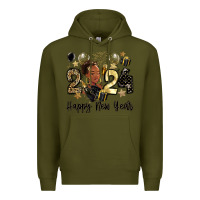 Army Green 2024 happy new year black woman Premium Hoodie - MaliasSmallBusiness