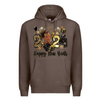 Coffee 2024 happy new year black woman Premium Hoodie - MaliasSmallBusiness