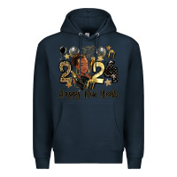 Navy 2024 happy new year black woman Premium Hoodie - MaliasSmallBusiness