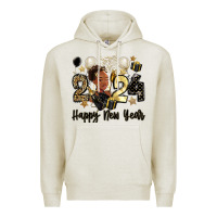 Oatmeal Heather 2024 happy new year black woman Premium Hoodie - MaliasSmallBusiness