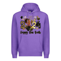 Purple 2024 happy new year black woman Premium Hoodie - MaliasSmallBusiness
