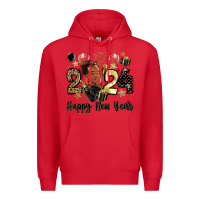 Red 2024 happy new year black woman Premium Hoodie - MaliasSmallBusiness