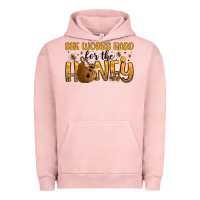 Pigment Salmon she works hard for the honey Urban Hoodie - Artiststas