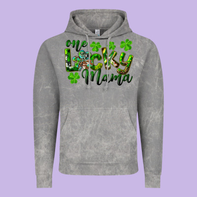 St. Patricks Day One Lucky Mama Vintage Hoodie Designed By Ranaportraitstore