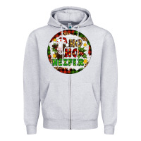 Heather Grey Christmas ho ho heifer Zipper Hoodie - Artiststas
