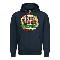 Navy Christmas ho ho heifer Zipper Hoodie - Artiststas