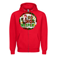 Red Christmas ho ho heifer Zipper Hoodie - Artiststas