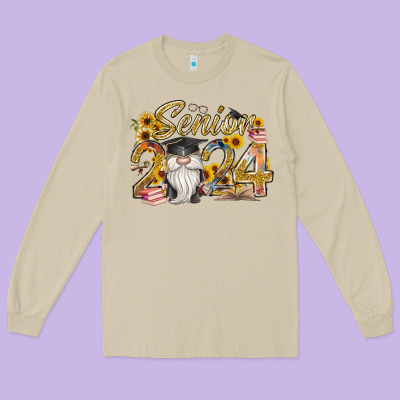Senior 2024 Long Sleeve Tee Designed By Racoondesign