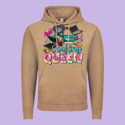 Crafting Queen Vintage Hoodie Designed By Jahusdesignshop