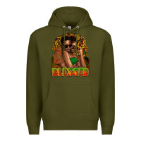 Army Green black couple blessed Premium Hoodie - NancyCooperArtShop