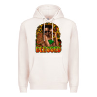 Pale Pink black couple blessed Premium Hoodie - NancyCooperArtShop