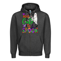Charcoal Heather too cute to spook Zipper Hoodie - BundleAndBundleShop